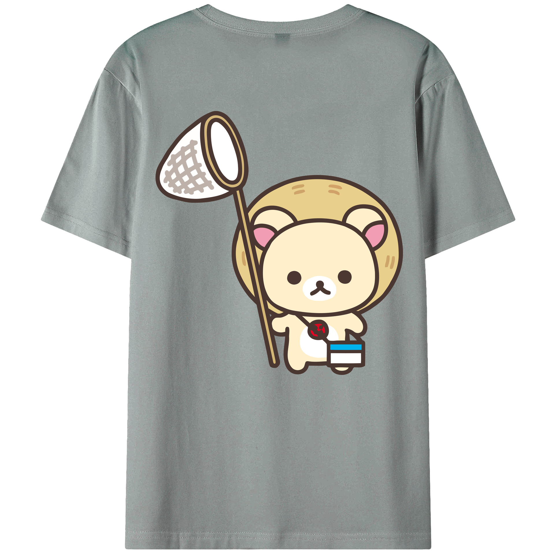 （画像用） リラックマ リラックマ キイロイトリ Rilakkuma Korilakkuma Kiiroitori 綿100％ メンズ半袖Tシャツ（バックプリント） 通気性